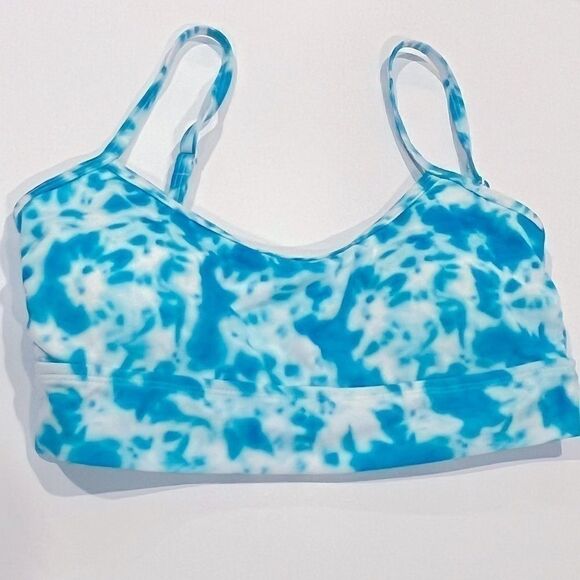 SUNDAZED Gianna Tie-Dyed Mid-Line Bikini Top, swimsuit swimwear size M New teal - Picture 9 of 9